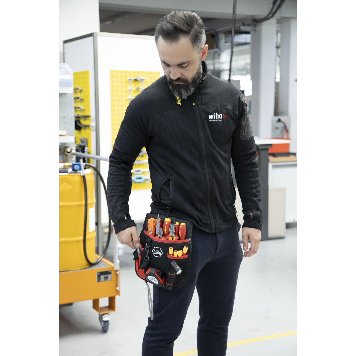 Wiha Werkzeug Set Elektriker gemischt, 18-teilges Set mit Gürteltasche