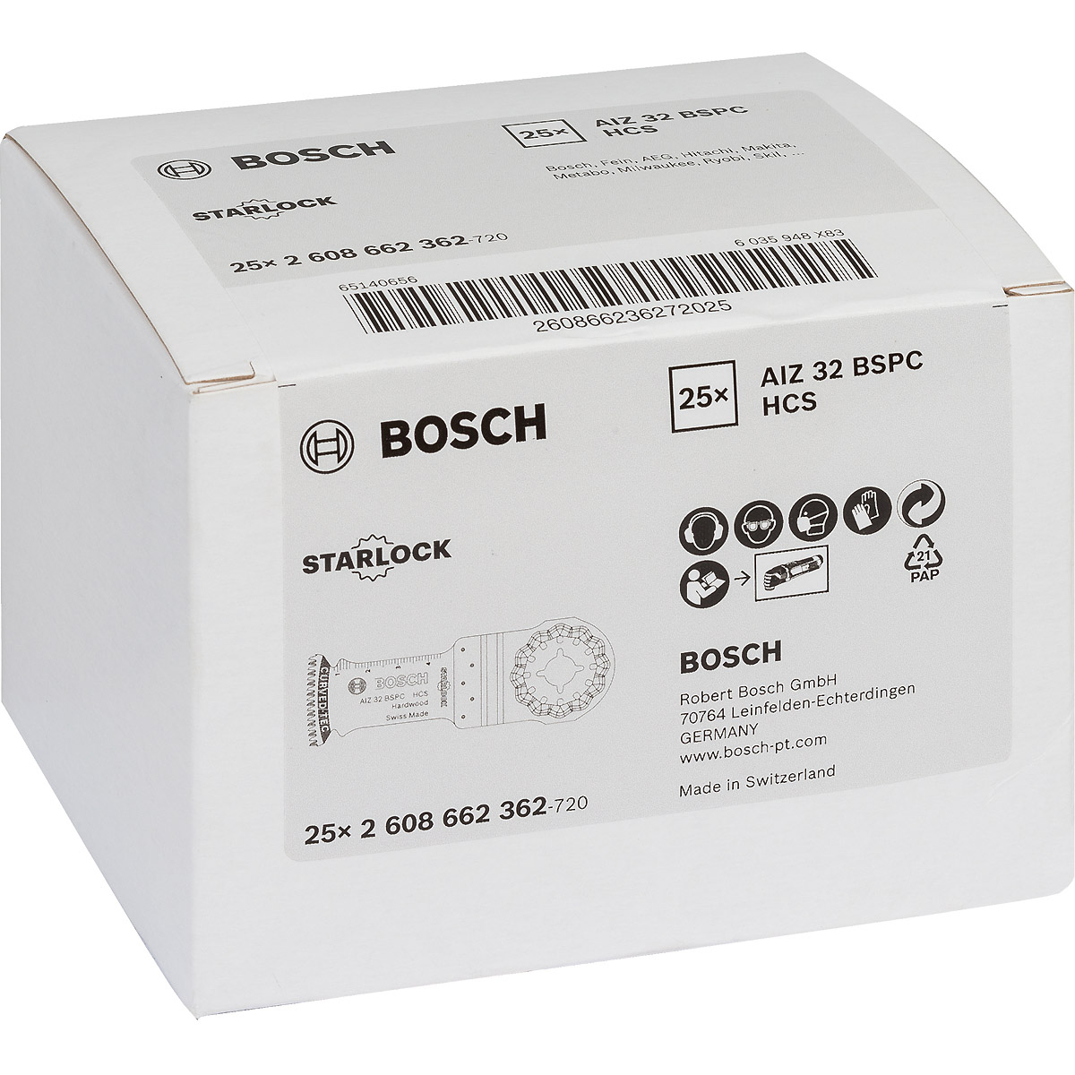 Bosch HCS Tauchsägeblatt AIZ 32 BSPC Hard Wood, 40 x 32 mm
