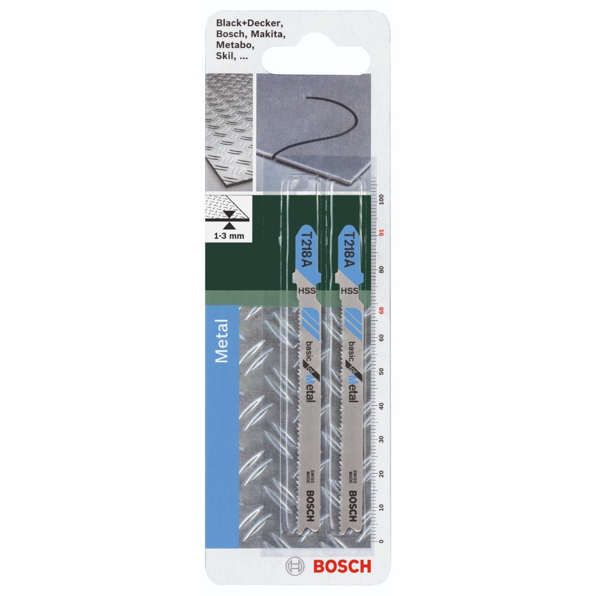 Bosch Stichsägeblatt HSS, T 218 A Basic for Metal