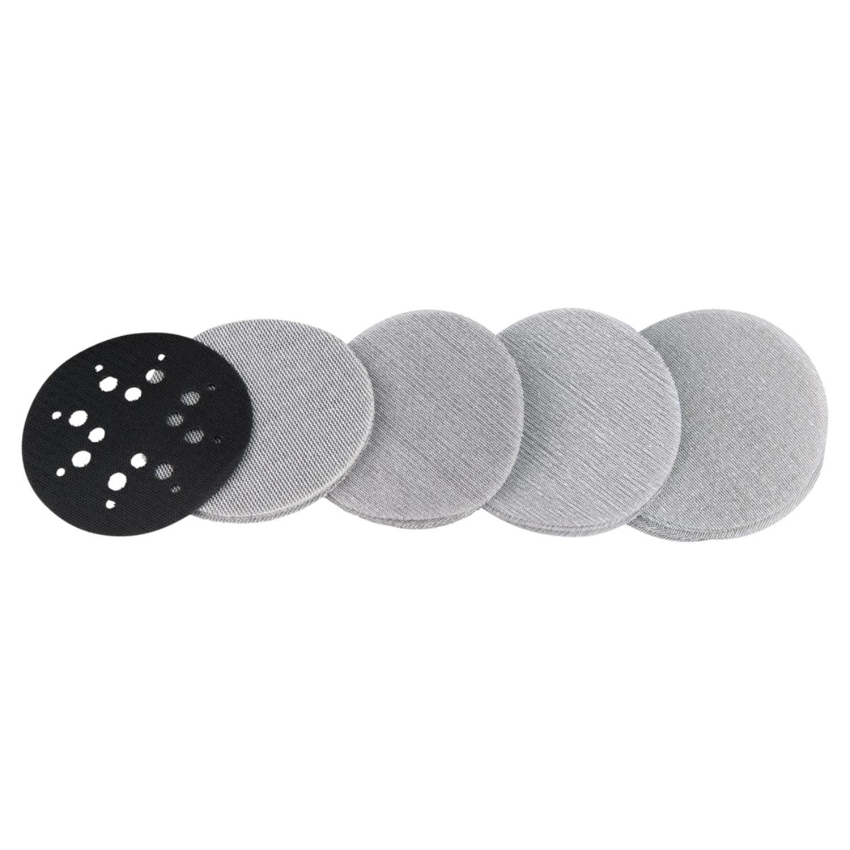 Makita Netzschleifmittel Ø 125 mm Körnung A80 - A240 Klett Gitter, 21-teiliges Set