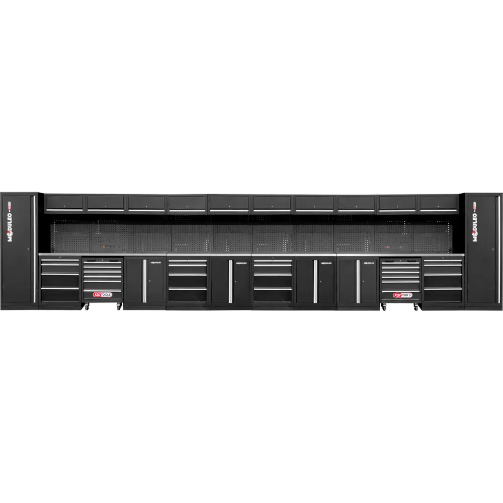 KS TOOLS Werkstatt-Schranksystem, gerade, 8000 x 500 mm, Variante 2