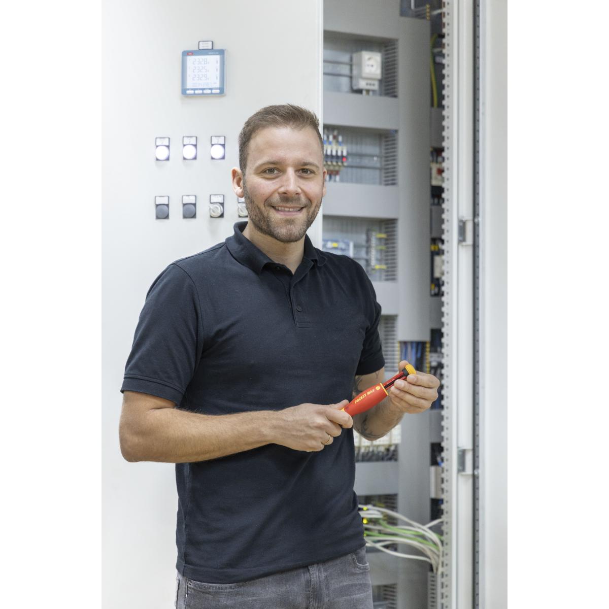 Wiha Schraubendreher mit Bit Magazin PocketMax electric gemischt mit 4 slimBits