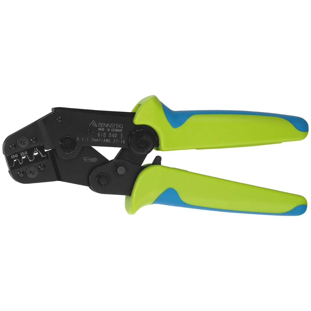 Rennsteig Crimpzange PEW 8 für unisolierte Flachsteckverbinder 0,25 - 1,5 mm²