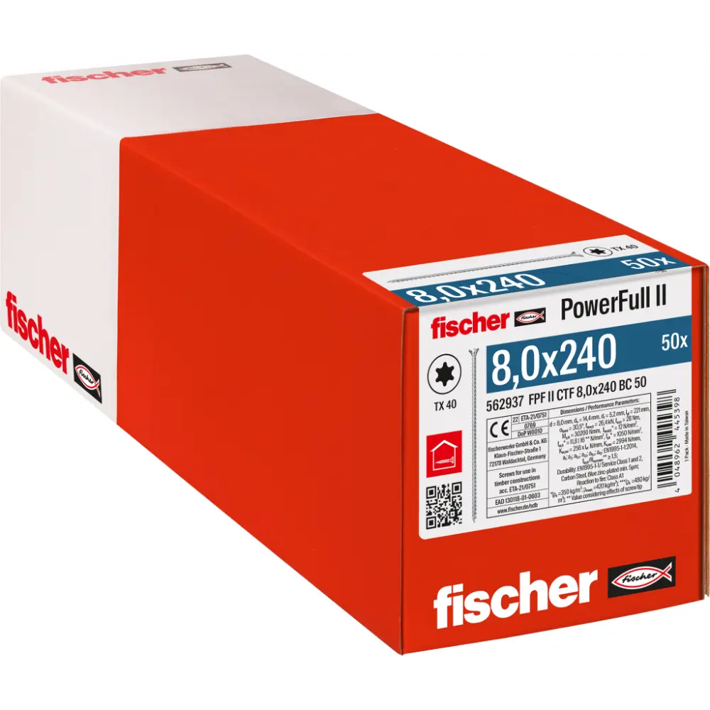 Fischer Vollgewindeschraube 8,0x240 PowerFull FPF II CTF 8 BC