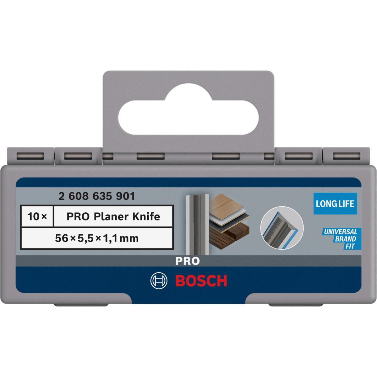 2608635901BO Bosch PRO Hobelmesser, 56 x 5,5 x 1,1 mm, 10 Stück