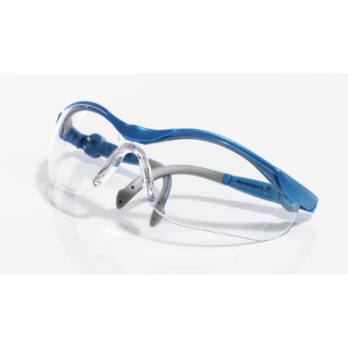 ELMAG Schutzbrille farblos blau/grau, PC2mm kratzfest & antifog