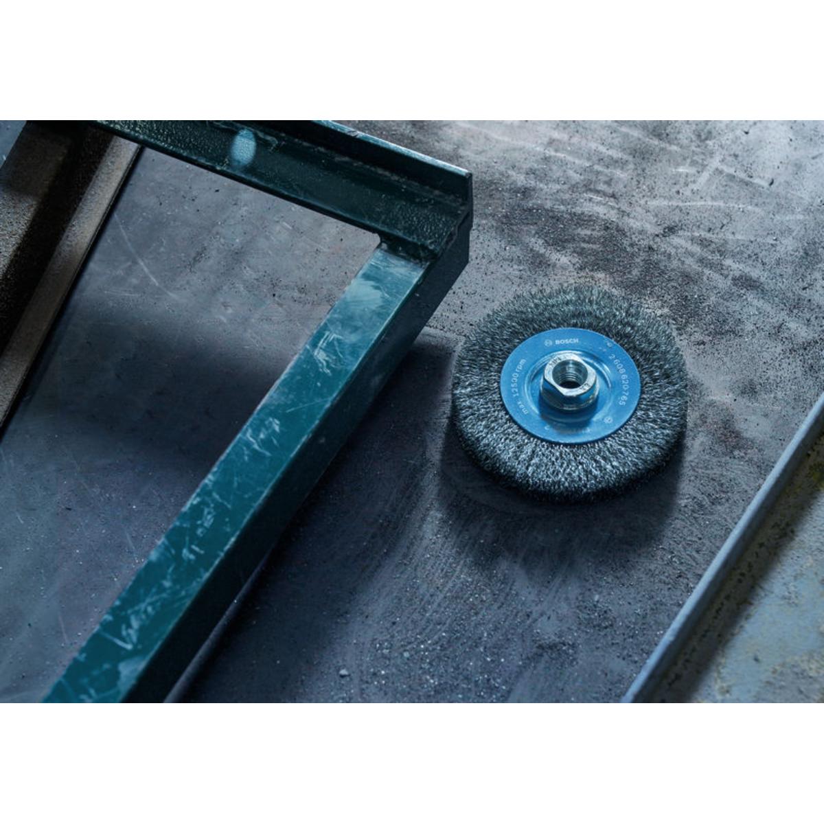 Bosch Metal clean Scheibenbürste, 115 x 0,3 mm, M14, gewellt
