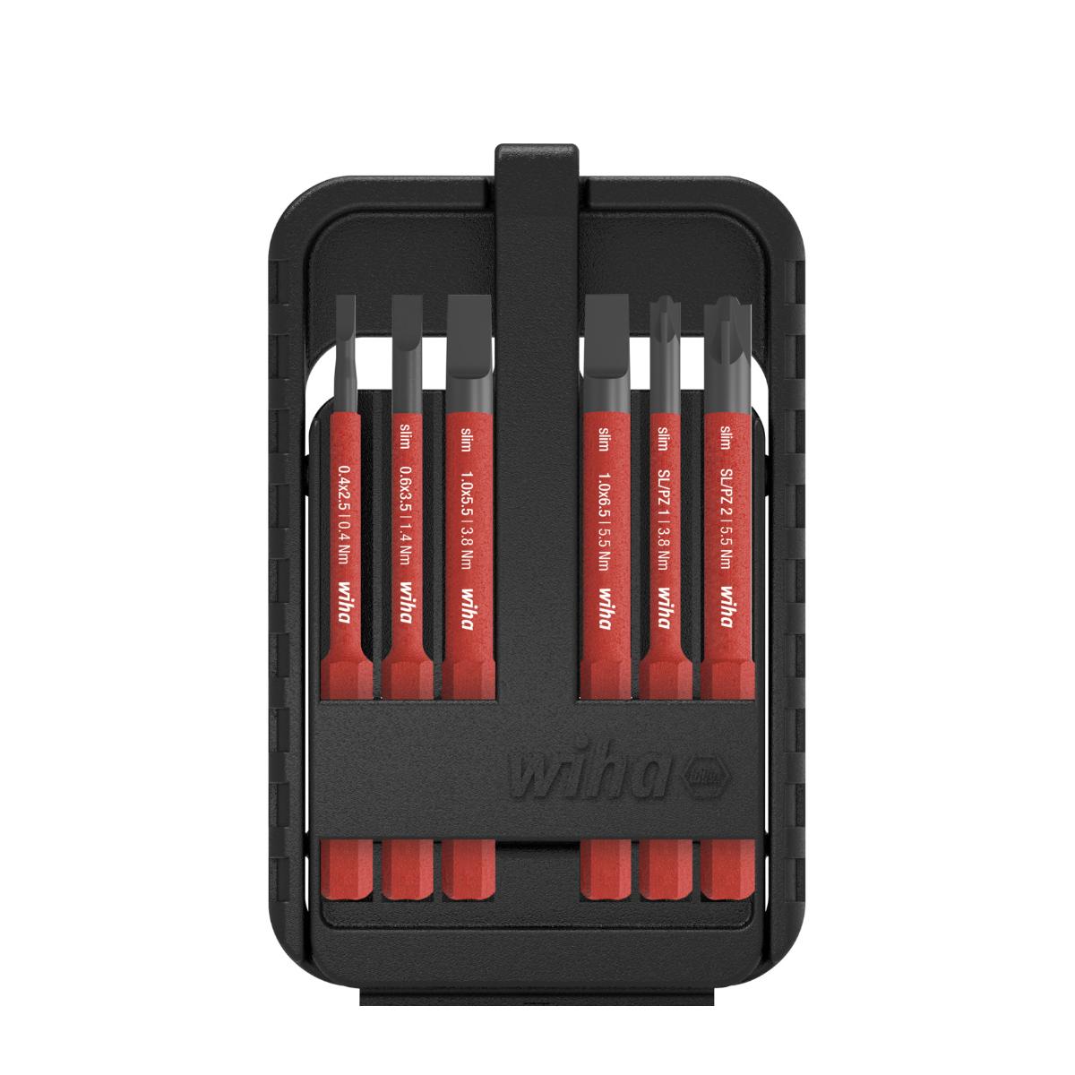 Wiha Bit Set slimBit electric Schlitz, PlusMinus/Pozidriv 6-teilges Set