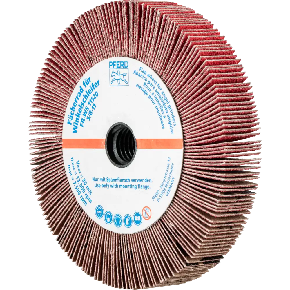 PFERD TOOLS Lamellenschleifrad für Winkelschleifer FR WS 5/8-11 für Edelstahl