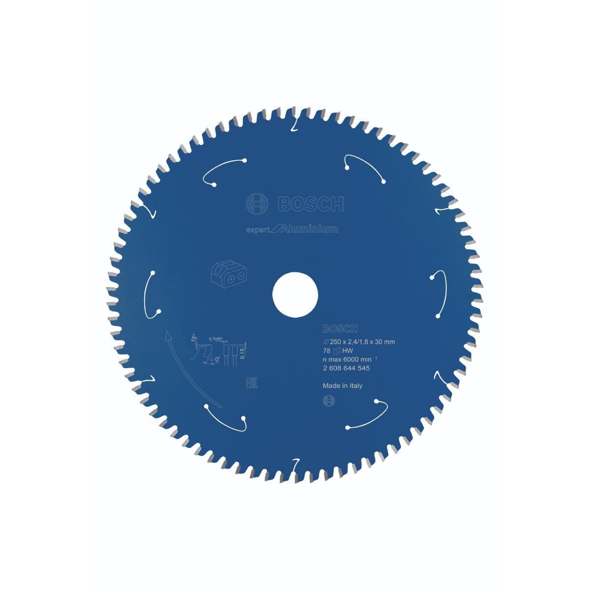 Bosch Kreissägeblatt für Akkusägen Expert for Aluminium, 254 x 2,4/1,8 x 30, 78 Zähne