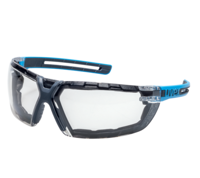 uvex Bügelbrille x-fit pro guard grau, hellblau