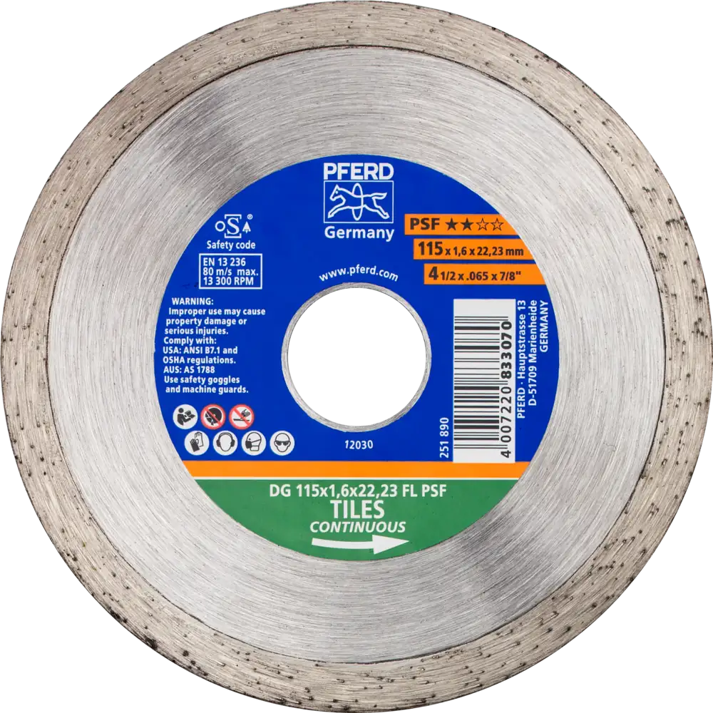 PFERD TOOLS Diamant-Trennscheibe DG PSF für Fliesen ZA