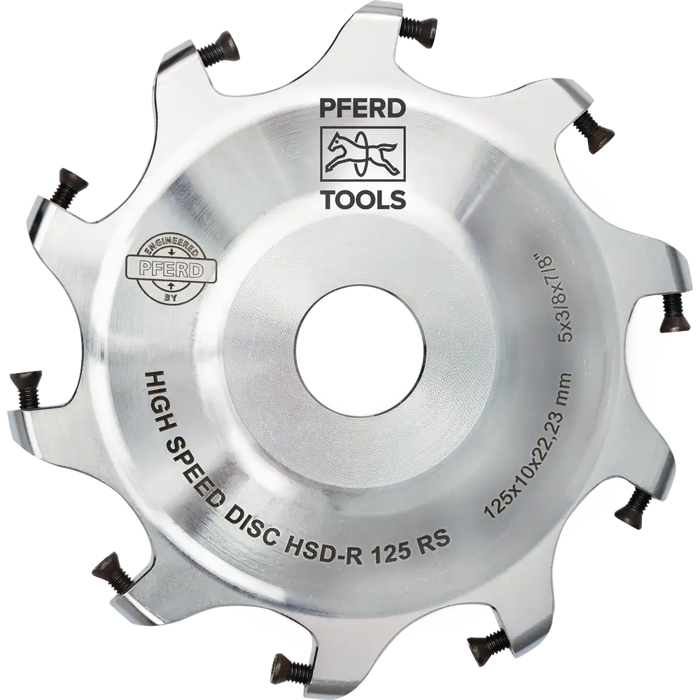 PFERD TOOLS Hochleistungsfrässcheibe ALUMASTER HSD-R Ø 125mm RS für den Robotereinsatz Alu Bearbeitung HICOAT beschichtet