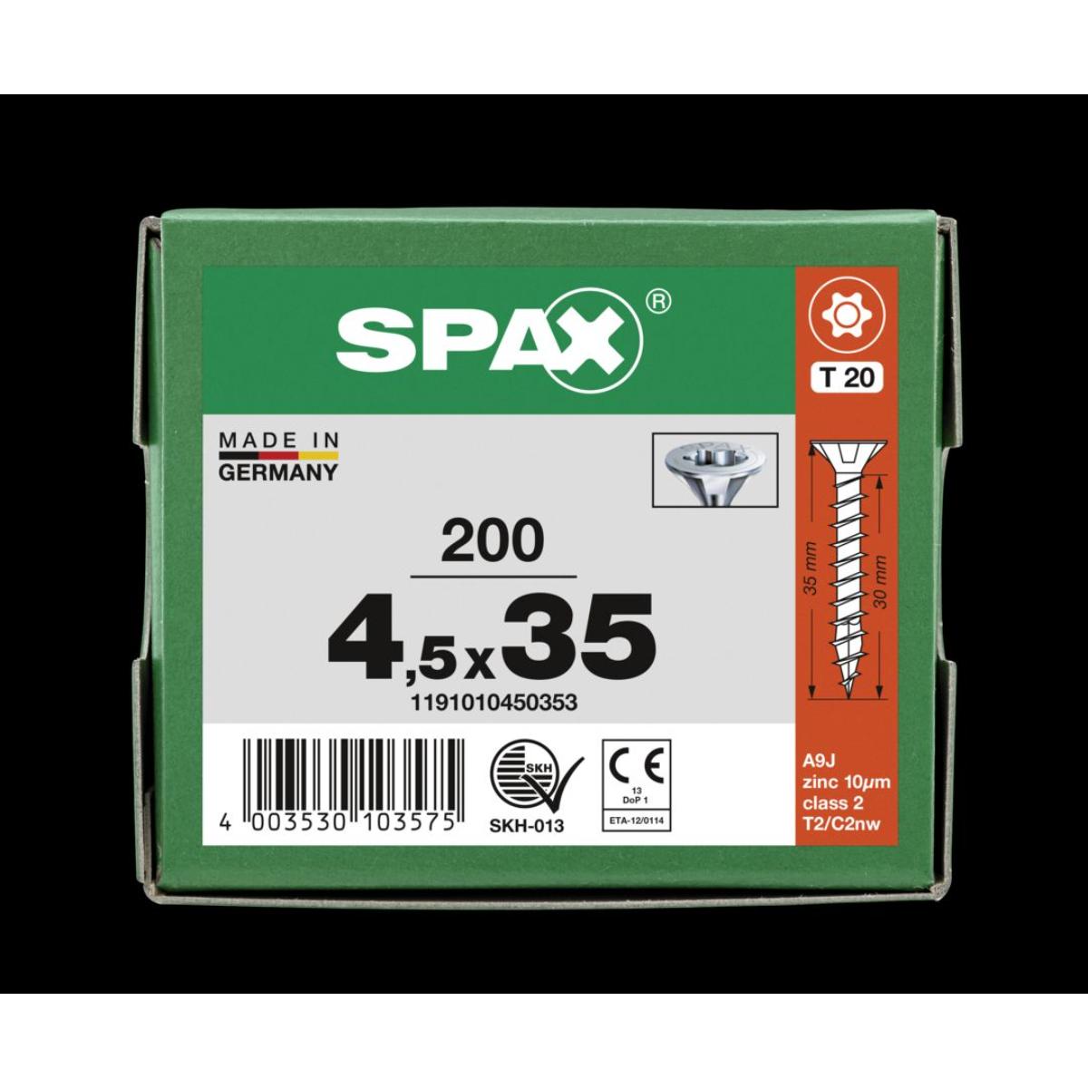 SPAX Senkmultikopf T-Star Plus T20 Vollgewinde WIROX, 200 Stück