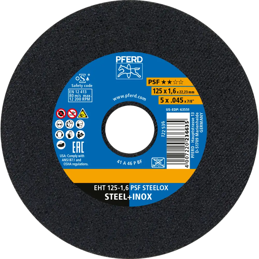 PFERD TOOLS Trennscheibe EHT gerade Universallinie PSF STEEL für Stahl