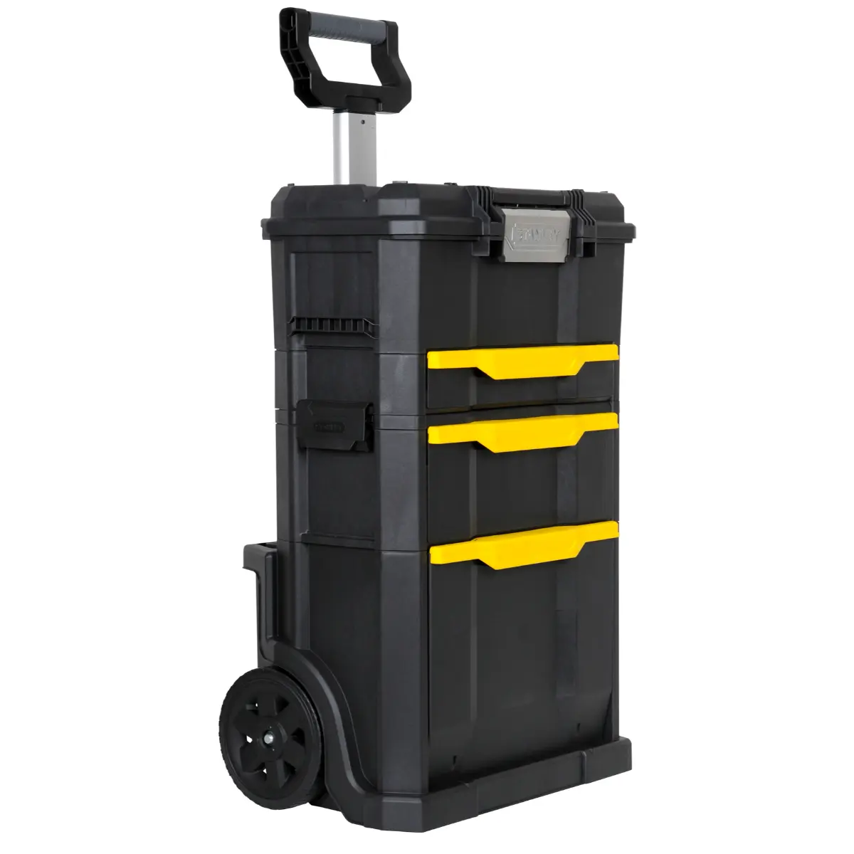 STANLEY Rollende Werkstatt 48,8x77x34,8cm 3 tragbare Werkzeugboxen Teleskopgriff
