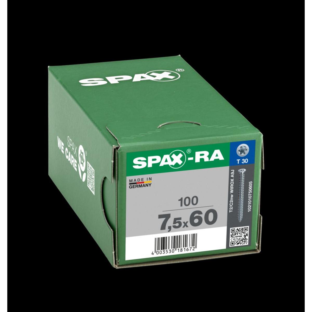 SPAX-Ra Flachsenkkopf T-Star Plus T30 Vollgewinde WIROX, 100 Stück