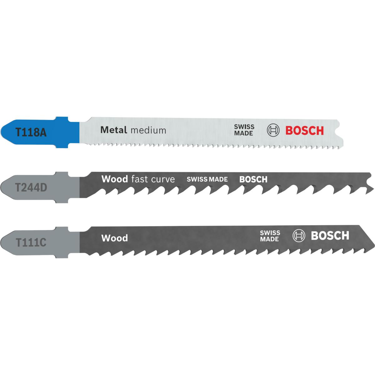 Bosch Stichsägeblatt Set Wood and Metal Basic, 3-tlg.