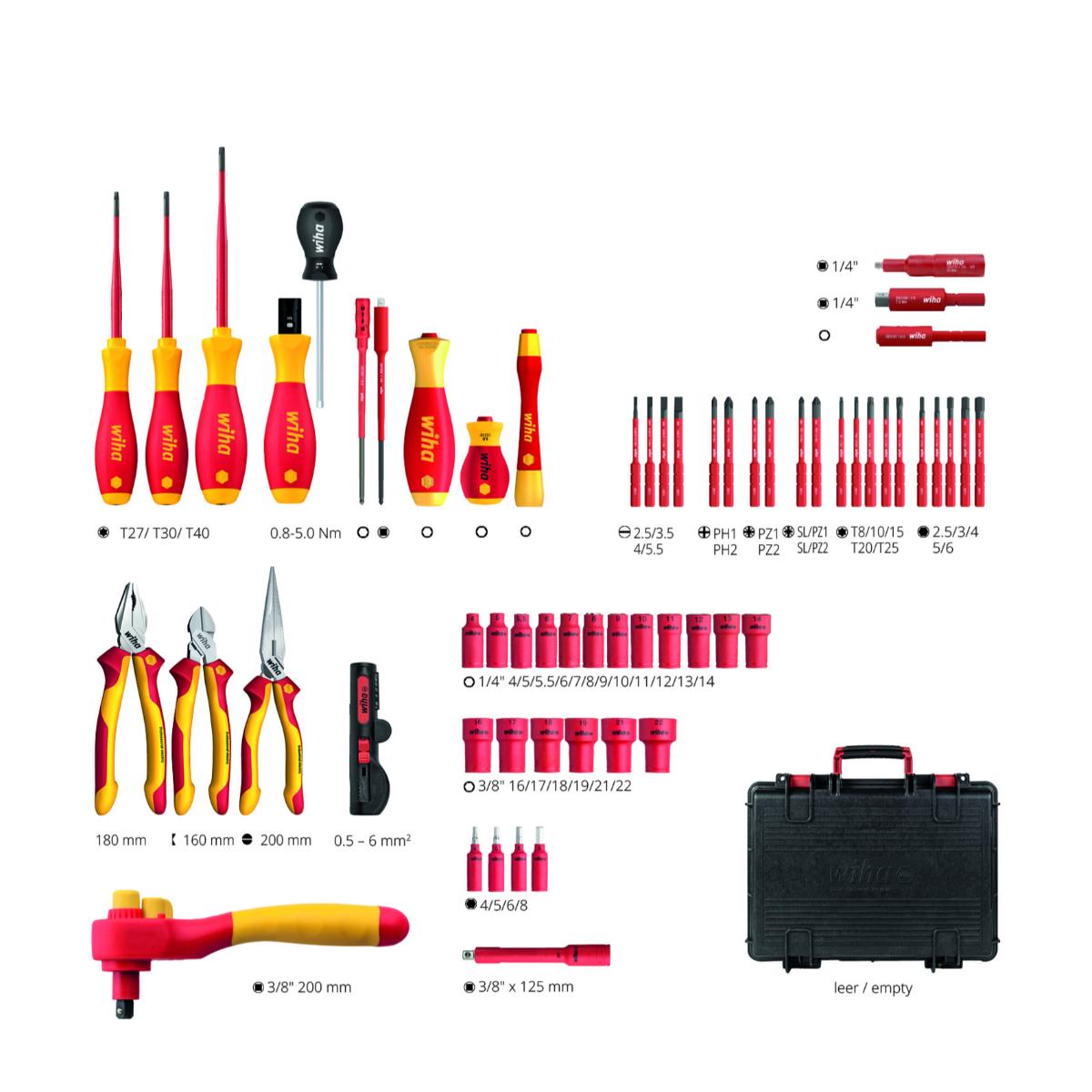 Wiha Werkzeugkoffer Set L eMobility 62-teilges Set