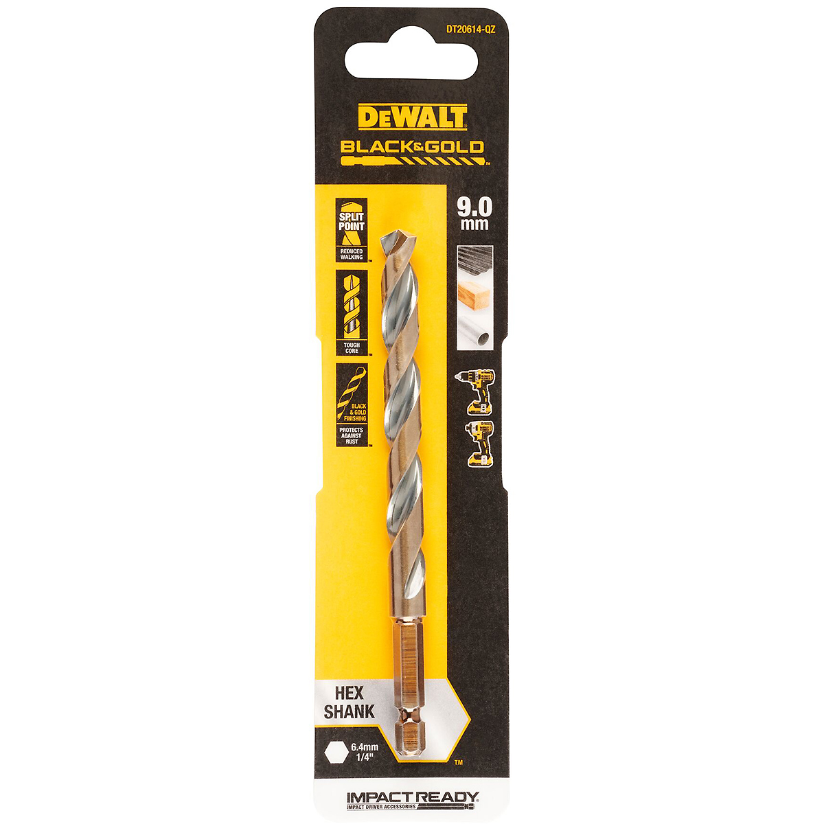 DEWALT Black&Gold Metallbohrer HSS-G Sechskant