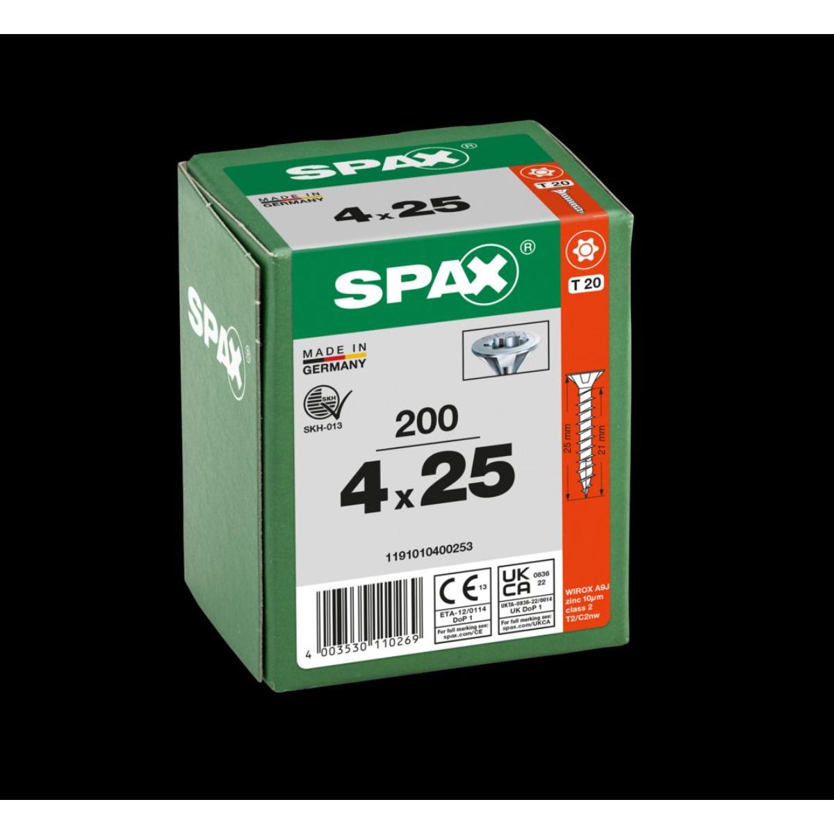 SPAX Senkmultikopf T-Star Plus T20 Vollgewinde WIROX, 200 Stück