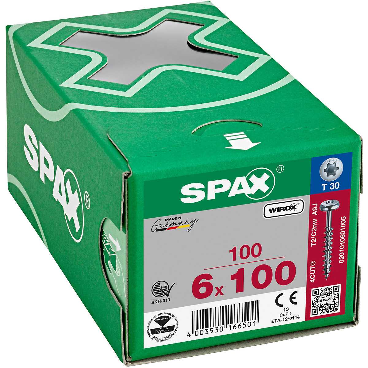 SPAX Halbrundkopf T-Star Plus T30 Teilgewinde WIROX, 100 Stück