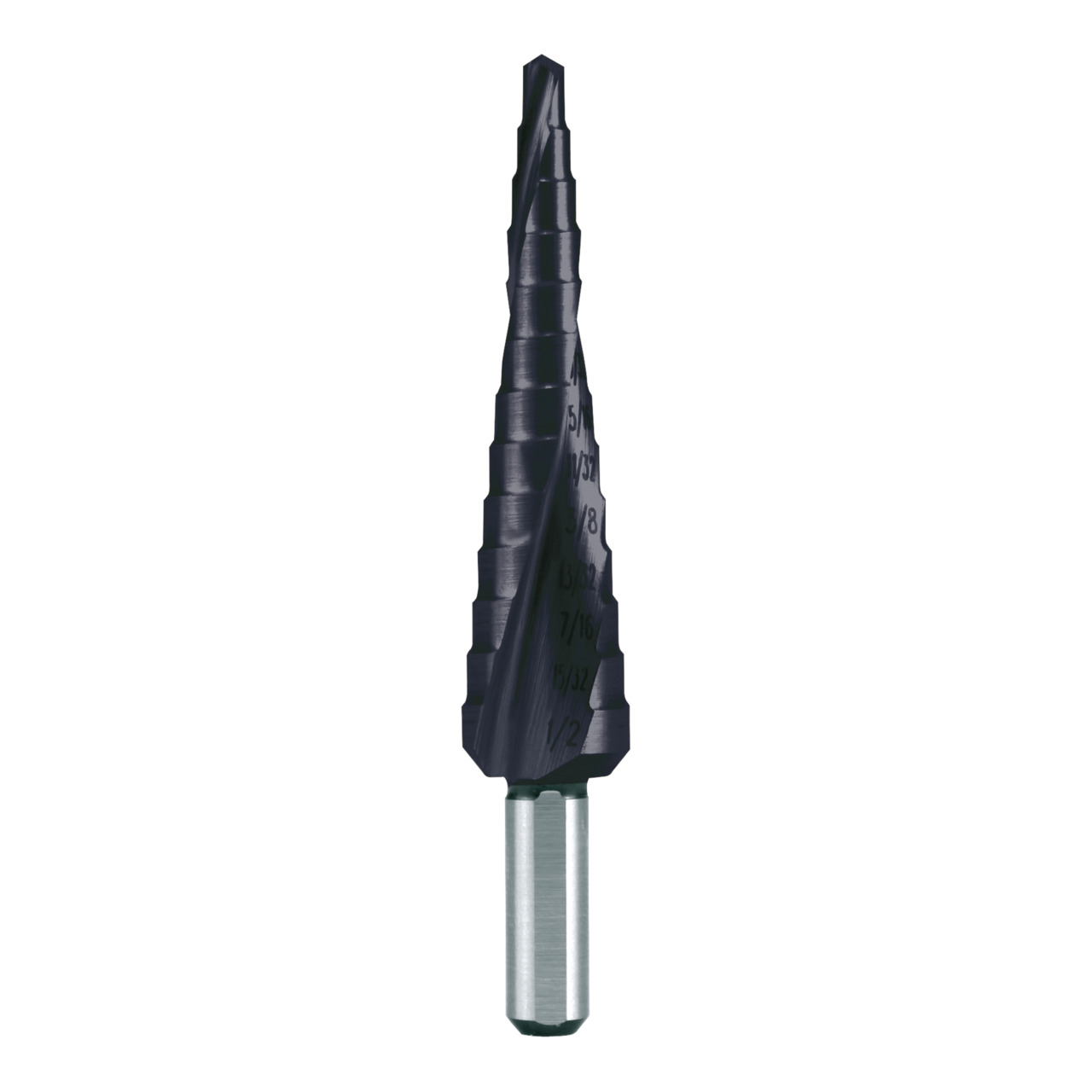 RUKO Stufenbohrer HSS TiAlN in Zollabmessungen spiralgenutet mit Kreuzanschliff