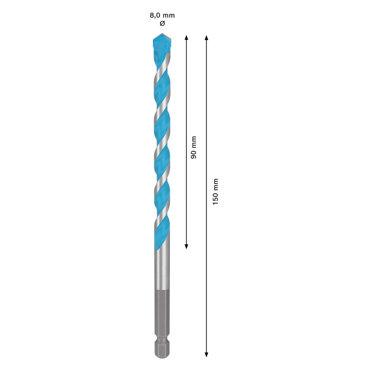 Bosch EXPERT HEX-9 Multi Construction Bohrer, 8 x 90 x 150 mm, 10-Stück