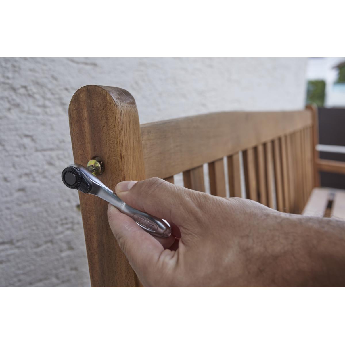 Wiha Bit-Ratsche 90 mm mit Daumenrad Außensechskant 1/4 zoll