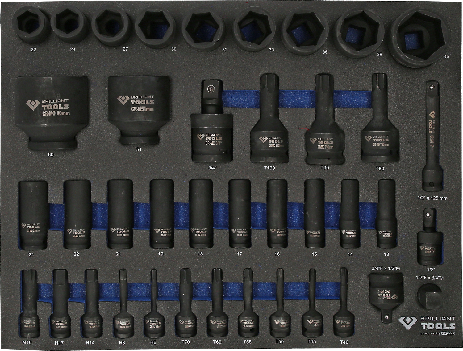 Brilliant Tools Werkstattwagen mit 7 Schubladen und 225 Werkzeugen, NFZ