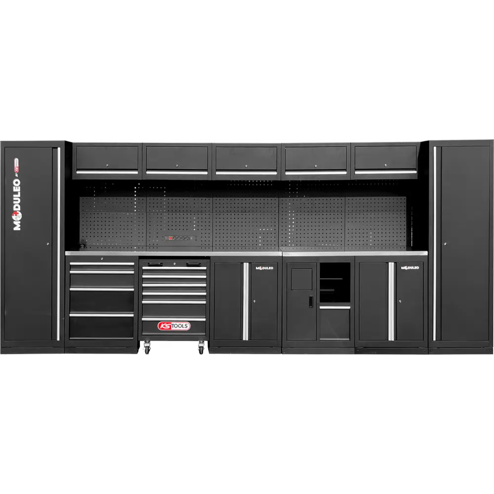 KS TOOLS Werkstatt-Schranksystem, gerade, 4600 x 500 mm, Variante 2