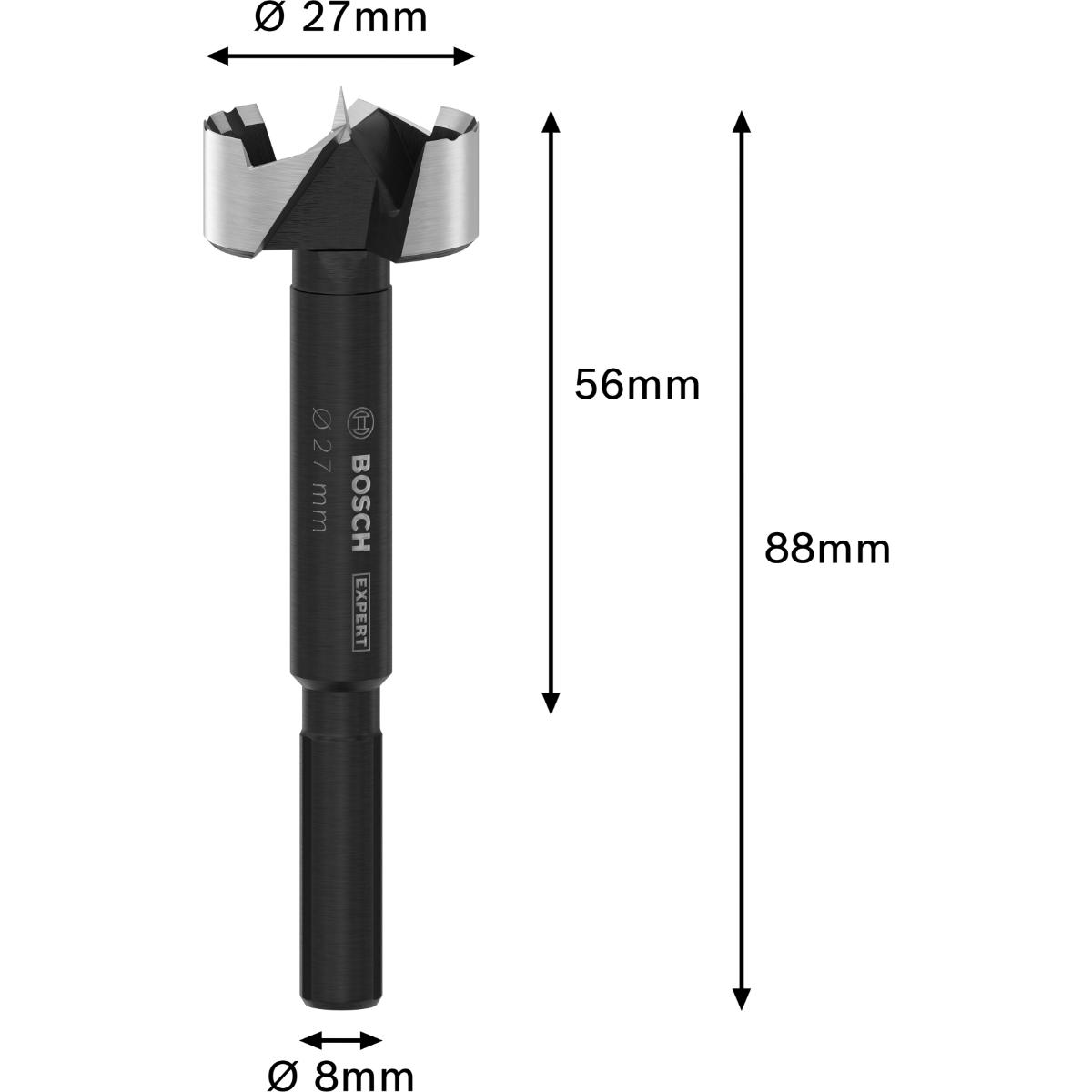 Bosch EXPERT Wood Forstnerbohrer, 27 mm, D8 mm
