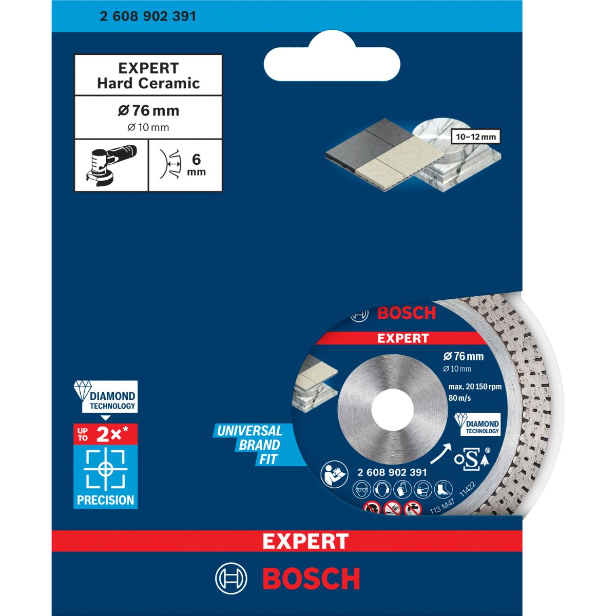 2608902391BO Bosch EXPERT Hard Ceramic 76 mm Diamant-Trennscheibe 76 x 1,5 x 10 mm