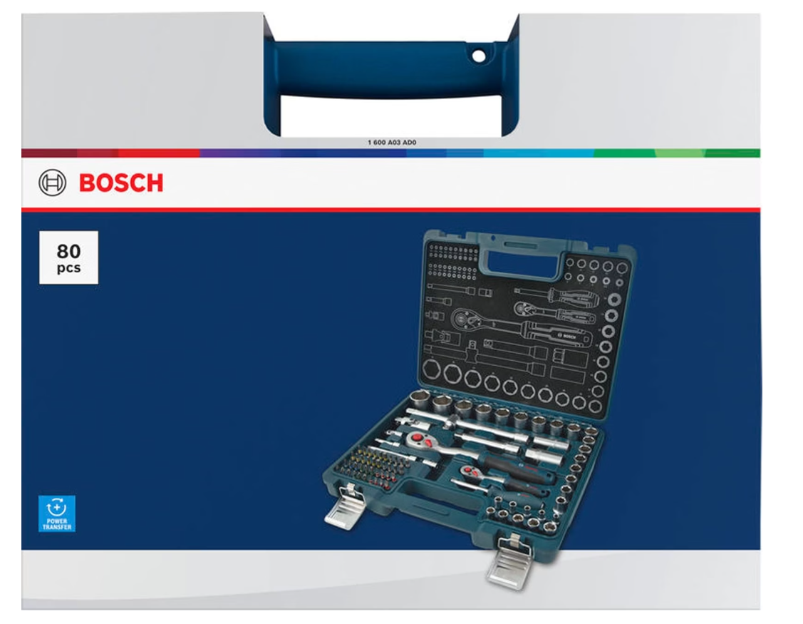 Bosch 1/4"- + 1/2"-Ratschen, 80-teilges Set