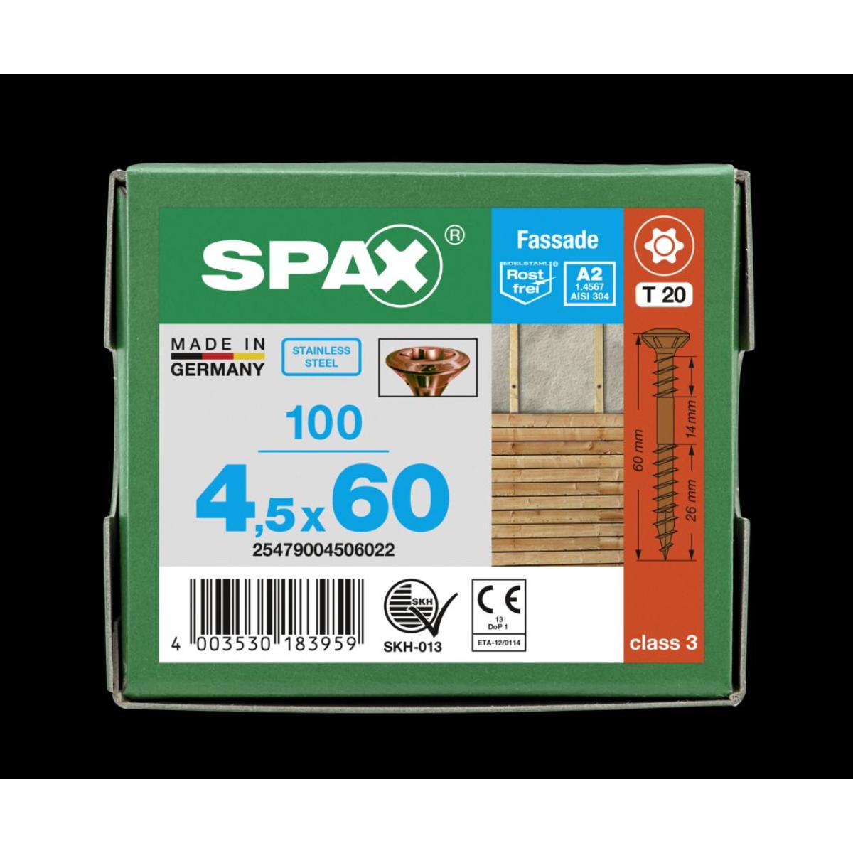 SPAX Fassadenschraube A2 antik Linsensenkkopf Klein 8mm starke Fräsrippen T-Star Plus T20 Fixiergewi