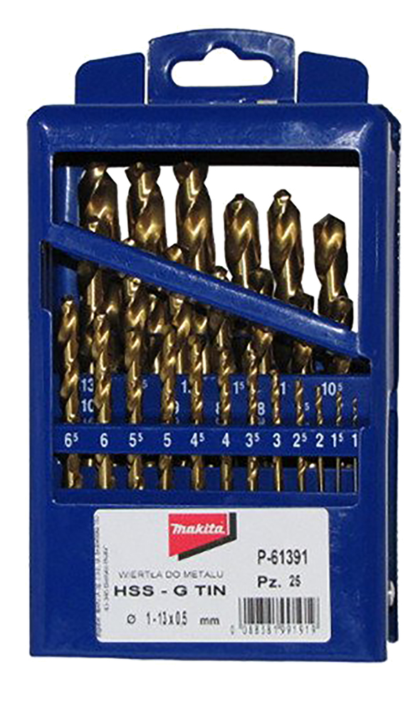 Makita HSS G TiN Metallbohrer-Set, Ø 1,0 - 13,0 mm - P-61391