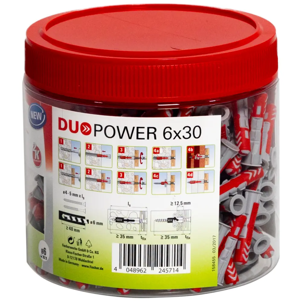 Fischer Universaldübel DuoPower 6x30 Dose (200)