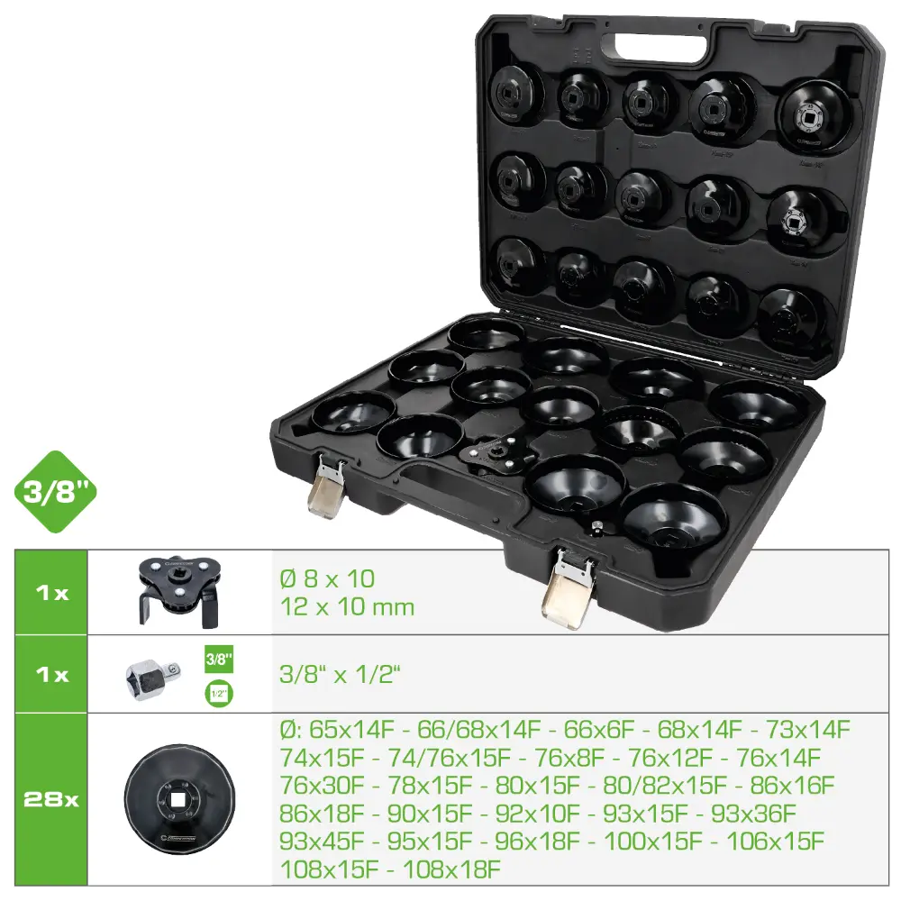 COMPETITION 3/8" Ölfilterschlüssel-Satz, 30-tlg