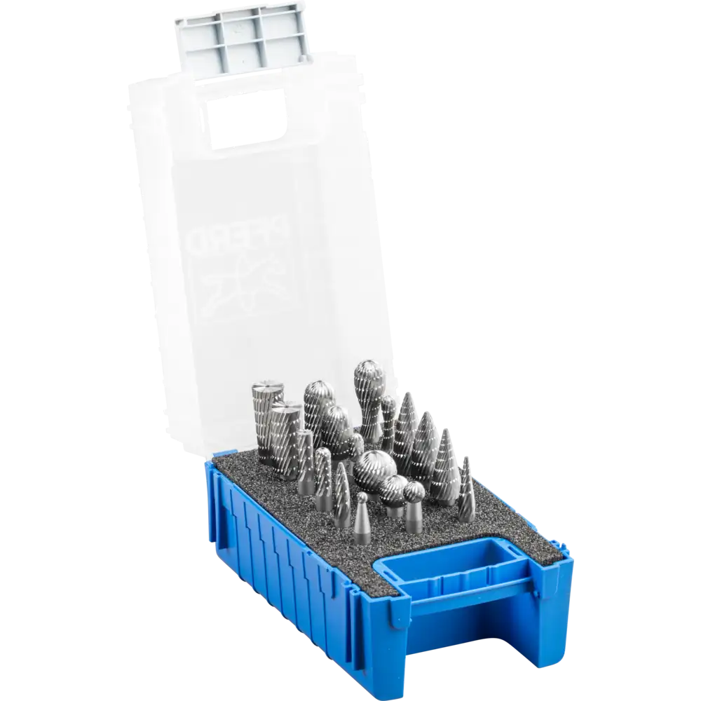 PFERD TOOLS HSS Frässtift Set 83 18-tlg. Zahnung 3 Schaft-Ø 6 mm universal mittel fein