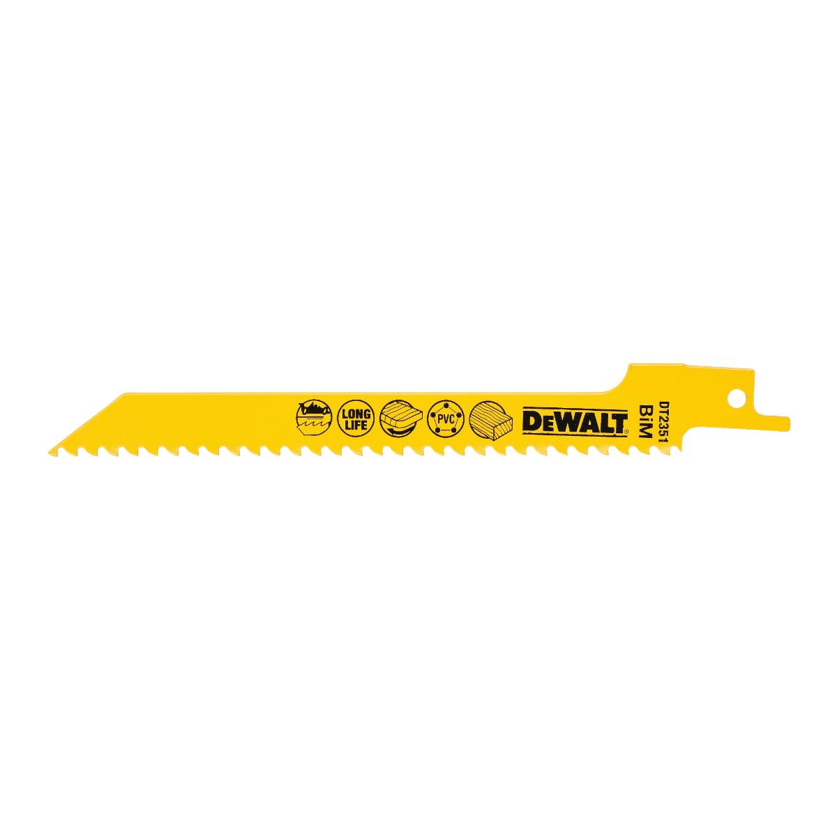DT2351-QZDE DEWALT Säbelsägeblatt BIM Holz 152mm 5Stk