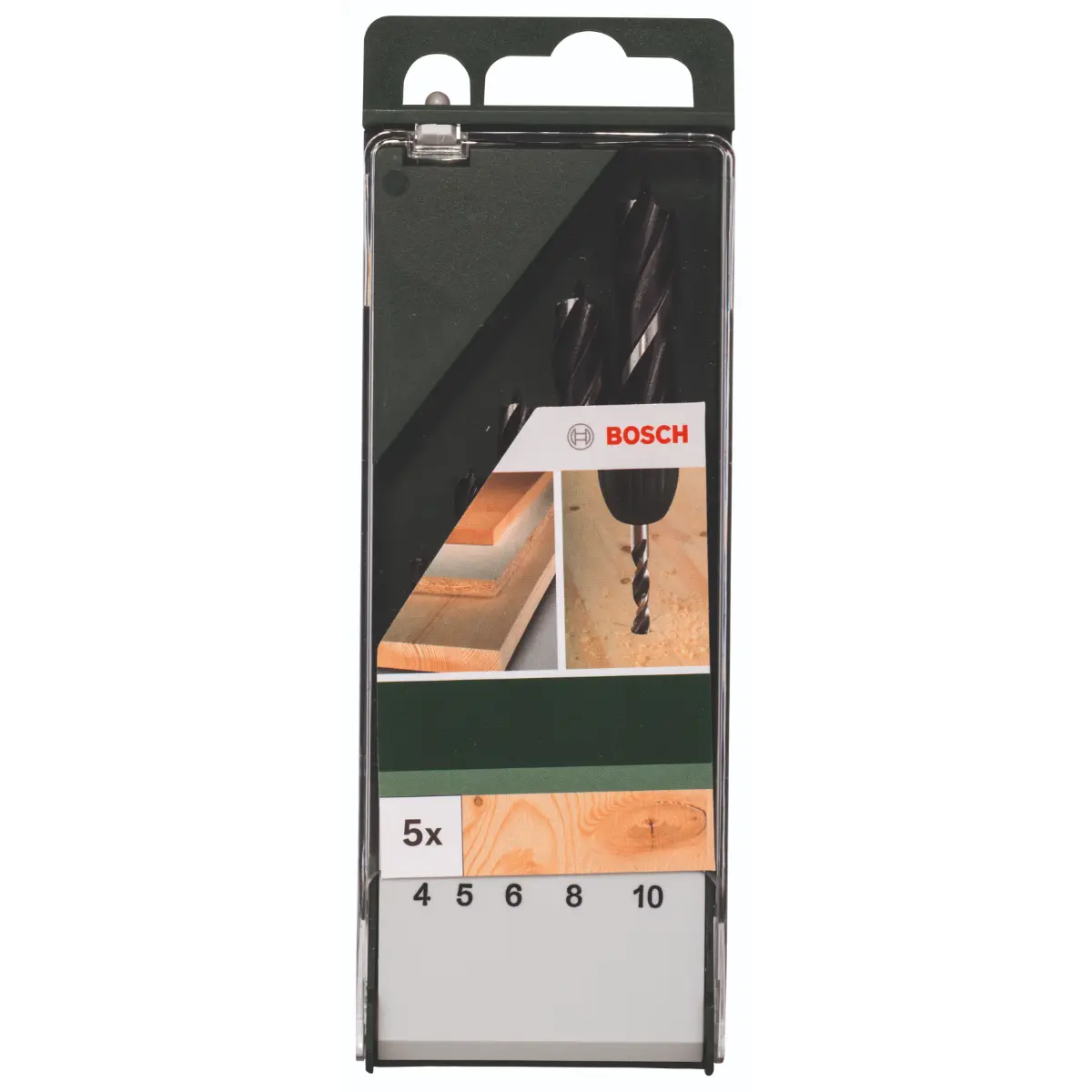Bosch Holzspiralbohrer-Set 4,0, 5,0, 6,0, 8,0, 10,0 mm, 5-tlg.