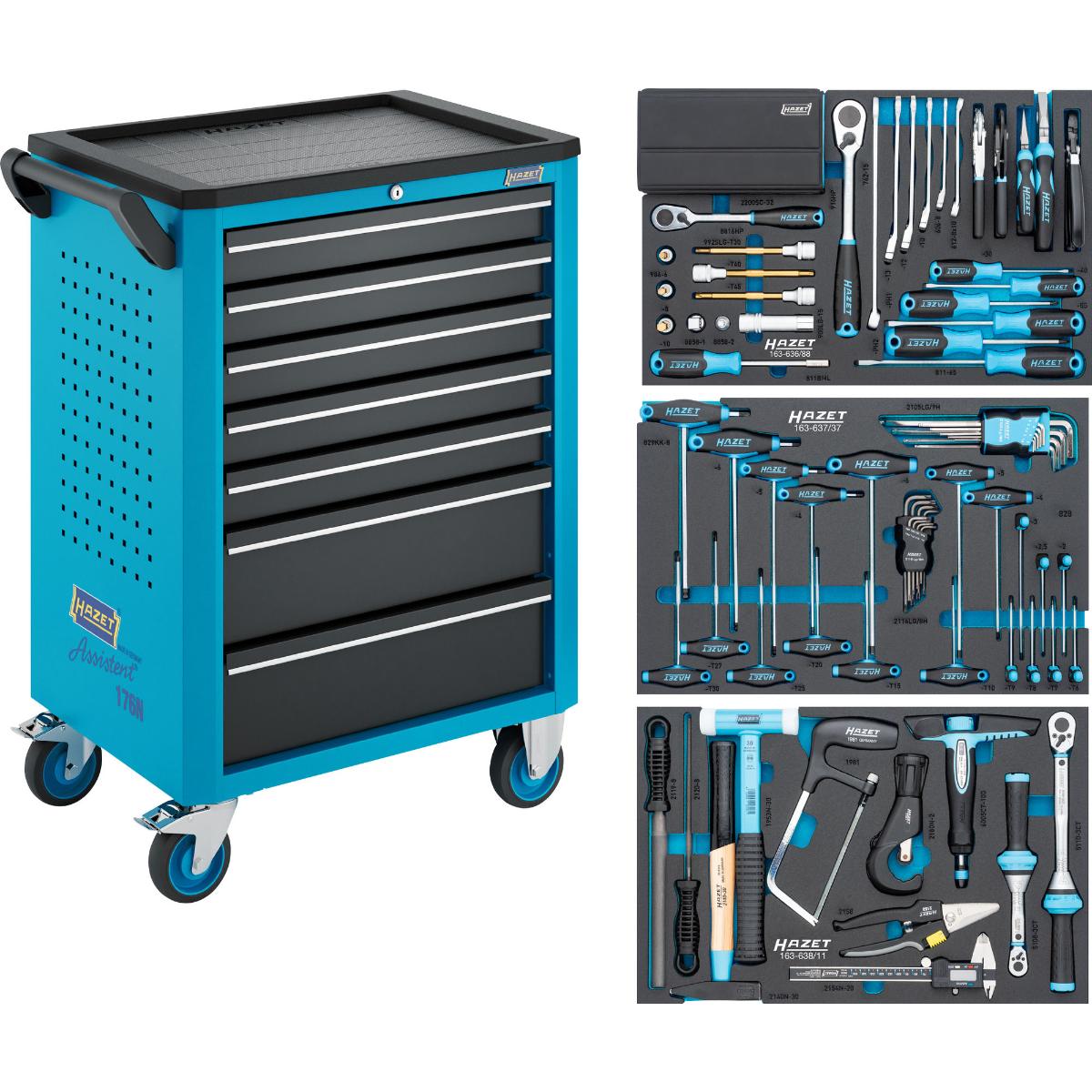 176N-7/136HZ HAZET Werkstattwagen mit Sortiment 136-teiliges Set