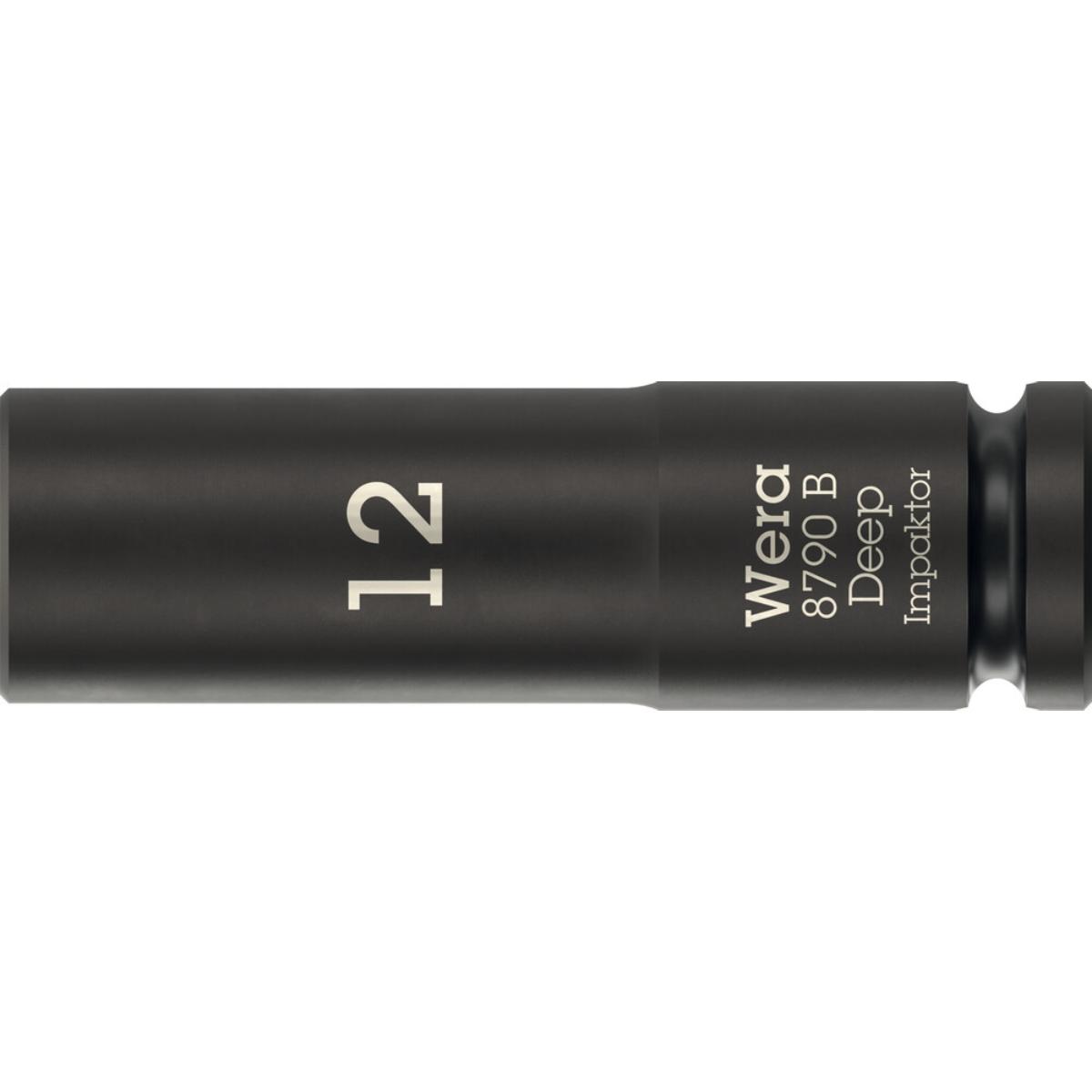 Wera 8790 B Impaktor Deep Steckschlüsseleinsatz mit 3/8 zoll-Antrieb, 12 x 63 mm