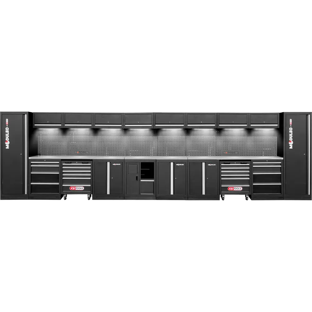 KS TOOLS Werkstatt-Schranksystem, gerade, 6640 x 500 mm, Variante 2