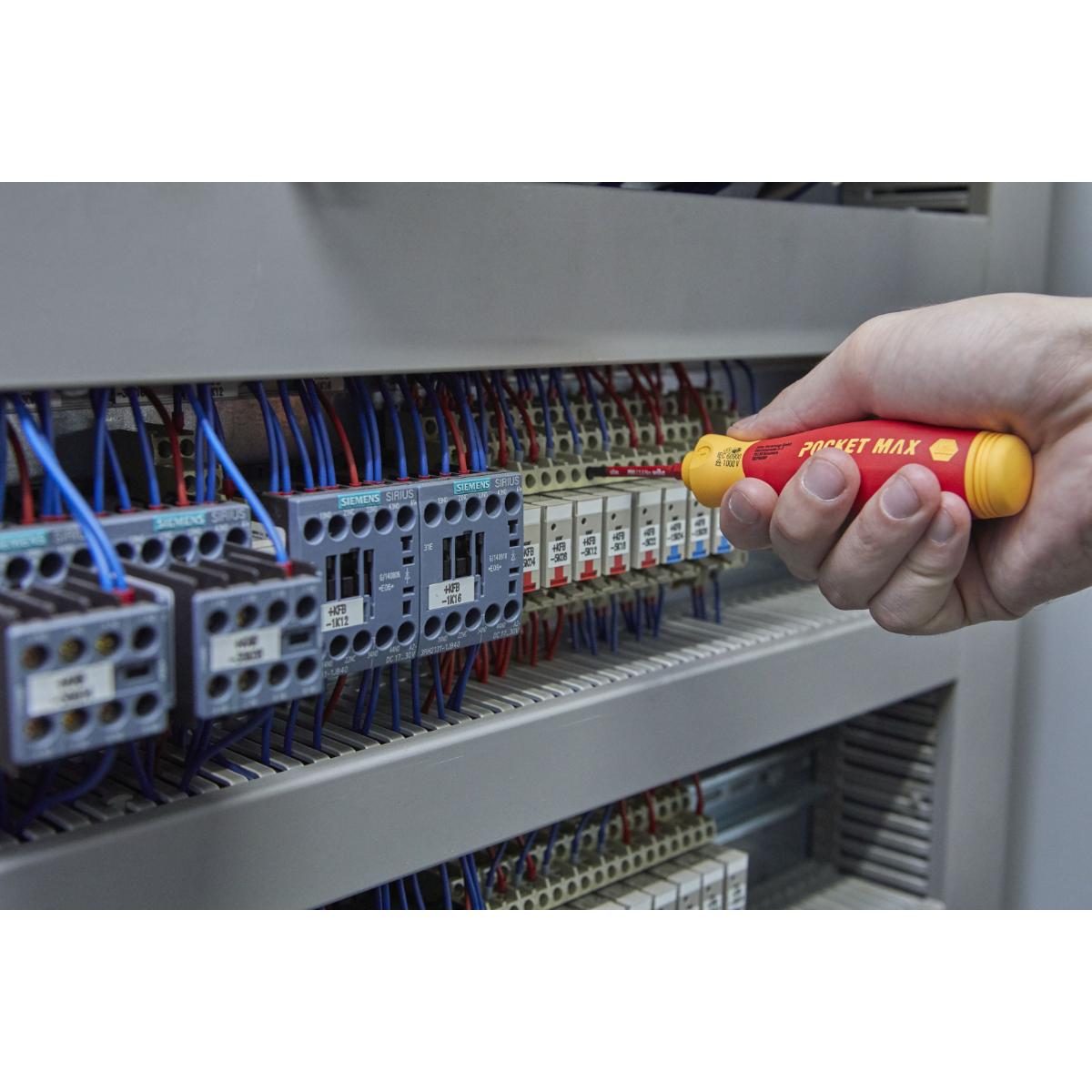 Wiha Schraubendreher mit Bit Magazin PocketMax electric gemischt mit 4 slimBits