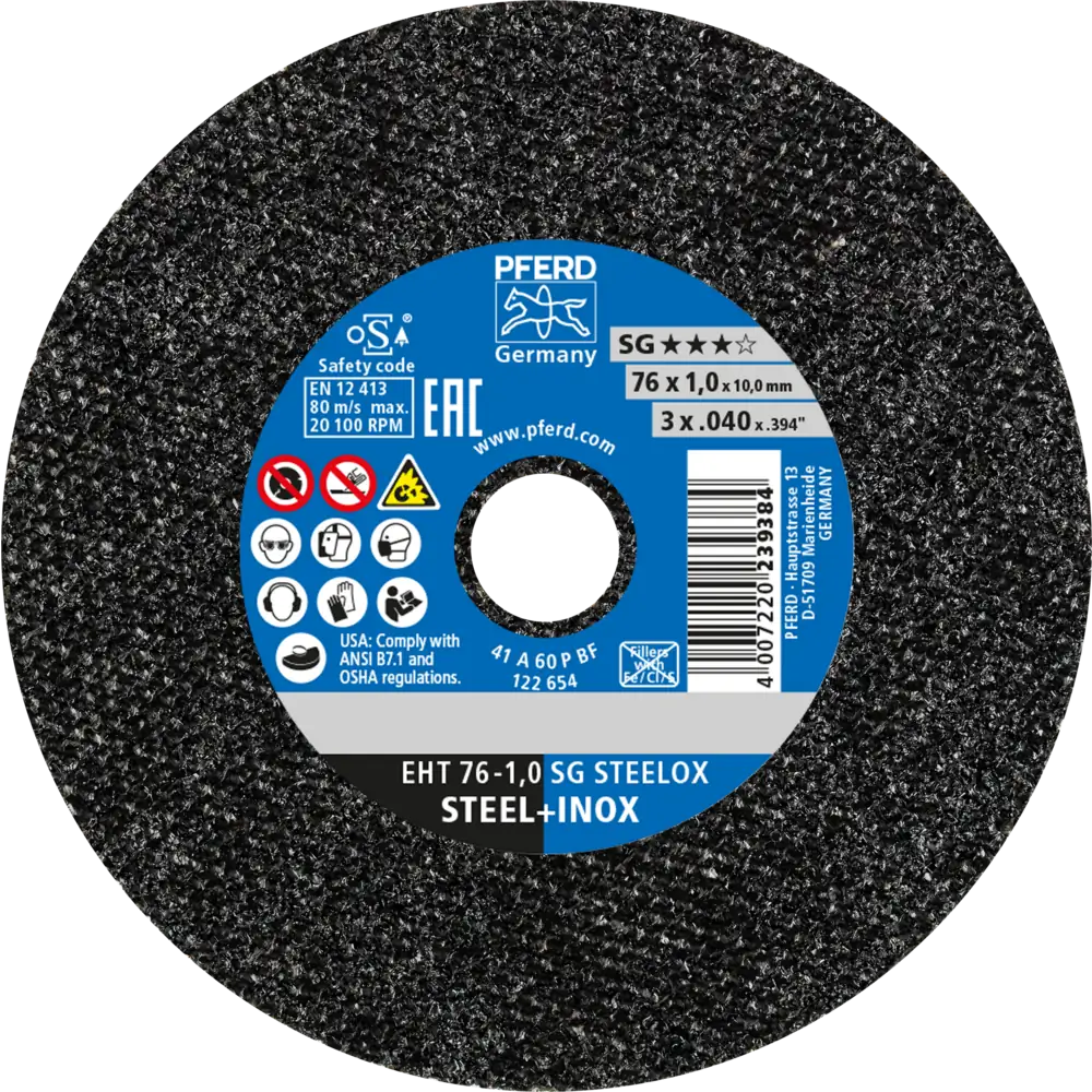 PFERD TOOLS Klein-Trennscheibe EHT gerade Leistungslinie SG STEELOX für Stahl/Edelstahl