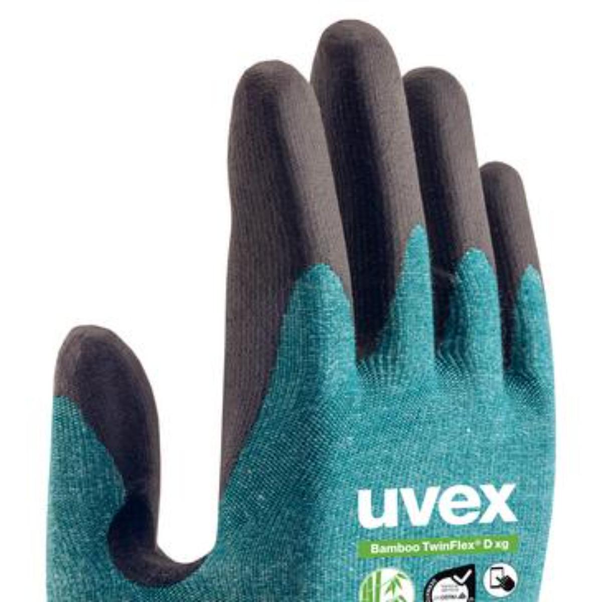 6009007uv Uvex Bamboo TwinFlex D xg Schnittschutzhandschuh (Touchscreen-Eignung) - 10 Paare