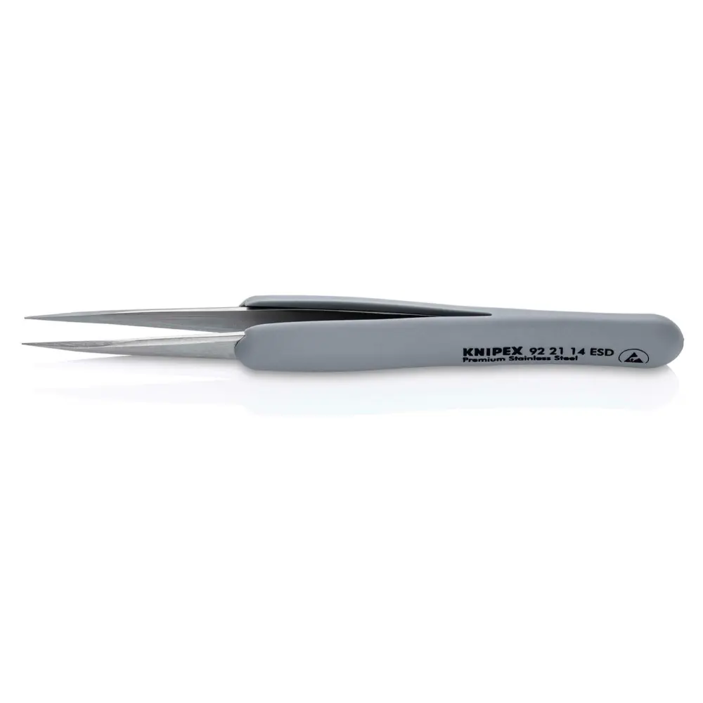 KNIPEX Präzisionspinzette mit gummiertem Griff ESD gummierter Griff 130 mm