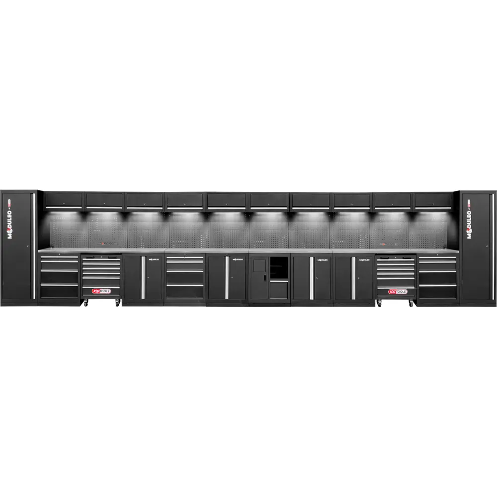 KS TOOLS Werkstatt-Schranksystem, gerade, 8000 x 500 mm, Variante 1