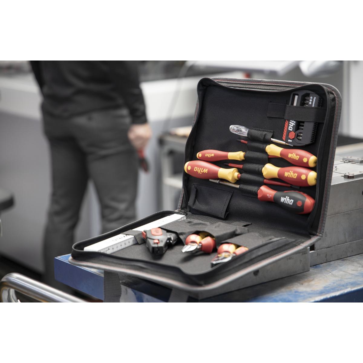 Wiha Werkzeug Set Elektriker gemischt 32-teilges Set mit Werkzeugmappe
